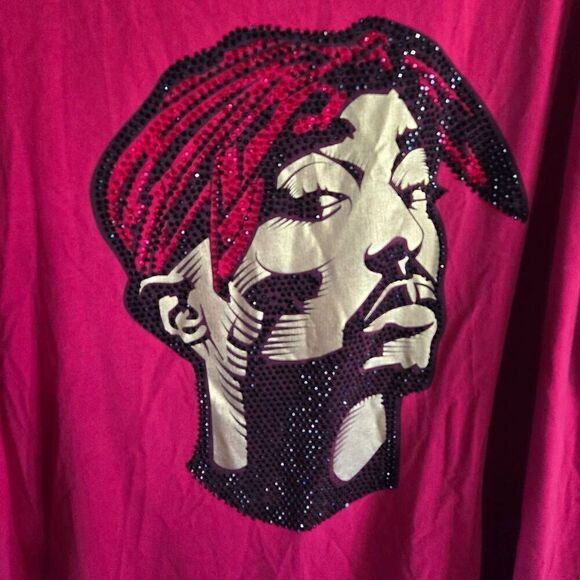 Makobi Tupac Legend Forever Studded Shirt Mens SZ 3x 96 - Picture 4 of 10